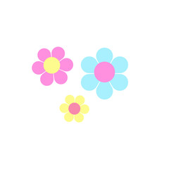 Spring colorful flower elements vector