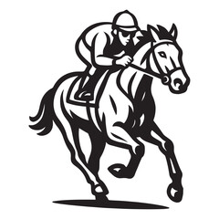 horse racing and jockey vector image