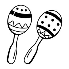 A drawing style icon of maracas

