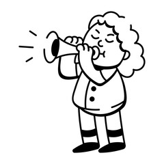 A drawing style icon of musician
