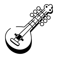 A doodle style icon of esraj
