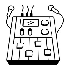 A sketchy style icon of audio console