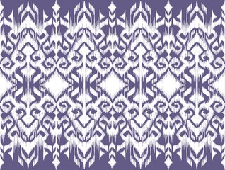 Purple and white ikat seamless pattern. Design for illustration,fabric,wallpaper, clothing,wrapping,textile,background,backdrop,cover, batik,embroidery,carpet,carpet,clothing,fabric,  
