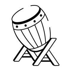 A hand drawn style icon of conga drum
