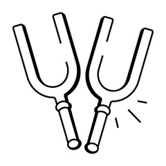 A drawing style icon of tuning fork