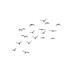 Flying birds silhouettes. Vector illustration 