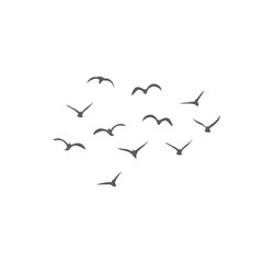 Flying birds silhouettes. Vector illustration 