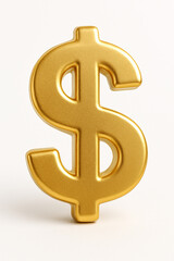 Fototapeta premium 3d render of a golden dollar sign isolated on white background
