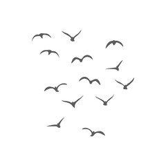 Flying birds silhouettes. Vector illustration 