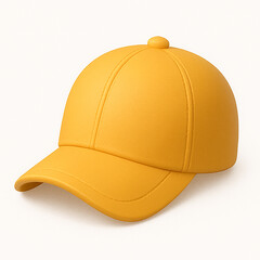 3d render of a yellow baseball cap isolated on white background