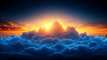 Sunrise above clouds