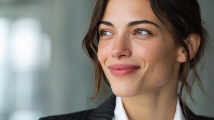 Professional Brunette Business Leader with Confident Smile Portrait