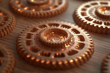 Wooden Gears in Action Mechanical Components for Technological Progress