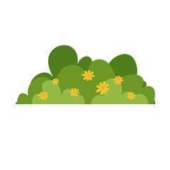 Obraz premium Green grass with flowers vector illustration 