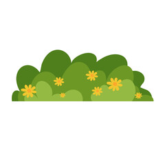 Obraz premium Green grass with flowers vector illustration 