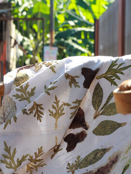 colorful ecoprint clothe