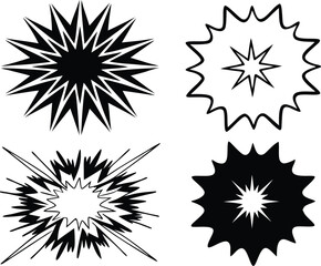 set of black and white stars vector illustration, Brash set , Black ink stains mega set elements in flat graphic design.