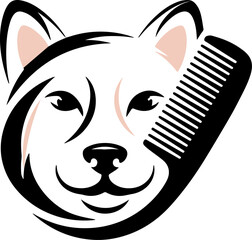 Cartoon pet dog with a comb vector illustration