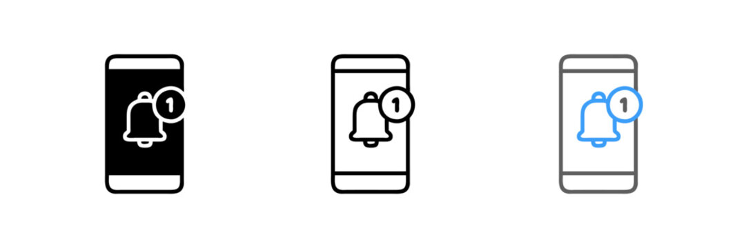 Smartphone with notification. New email message on the phone. Alert message. Notification concept of new message or other notice. Unread email. Danger error alerts, virus or insecure messaging, spam