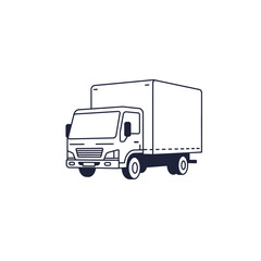Minimalist Black and White Truck Icon
