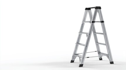 Aluminum stepladder, ready for use