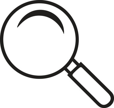 recommend clip art: Magnifying glass icon. Search symbol isolated on transparent background, Magnifying glass  line art vector