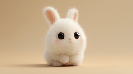 Adorable white bunny with big eyes
