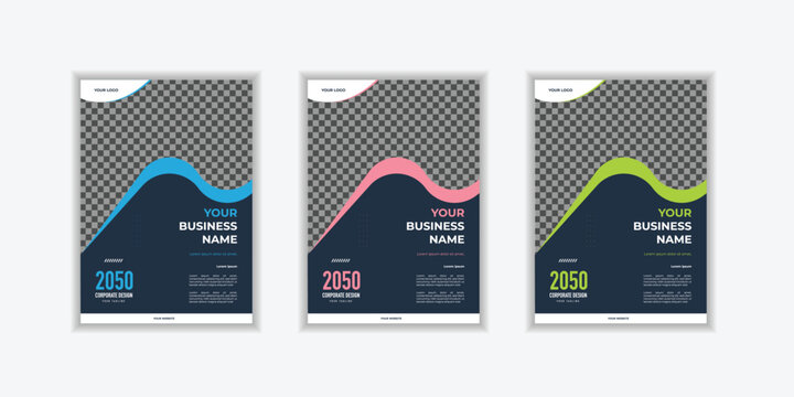 Set Corporate Book Cover Design Template in A4. Can be adapt to Brochure, Annual Report, Magazine,Poster, Business Presentation, Portfolio, Flyer, Banner