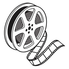 Film tape icon vector on white background. Adobe Illustrator Artwork
