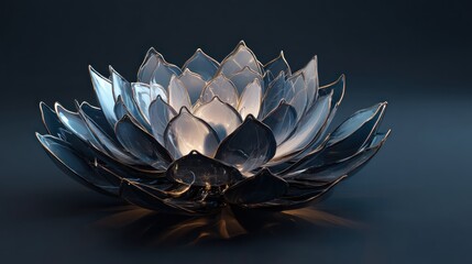 Elegant, luminous lotus flower