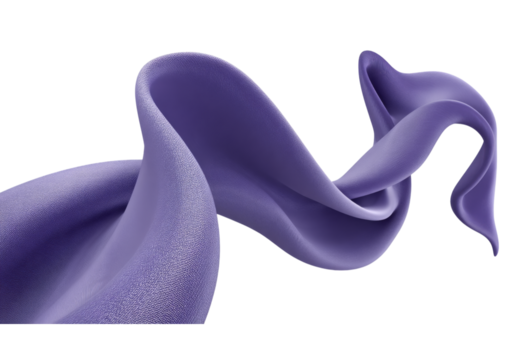 Flowing Curved Gradient with Deep Purples and Soft Pastel Hues, On Transparent Background, Png