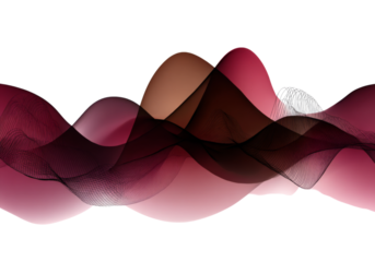 Flowing Curved Gradient with Deep Purples and Soft Pastel Colors, On Transparent Background, Png