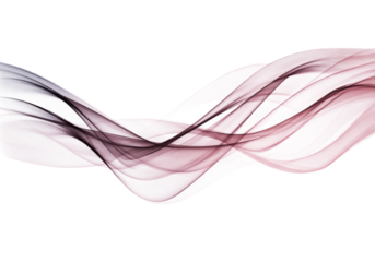 Flowing Curved Gradient with Deep Purples and Soft Pastel Colors, On Transparent Background, Png