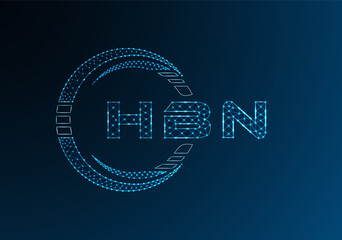 HBN low poly letter logo vector design. HBN lower poly logo design.