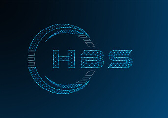 HBS low poly letter logo vector design. HBS lower poly logo design.