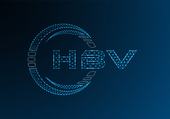 HBV low poly letter logo vector design. HBV lower poly logo design.