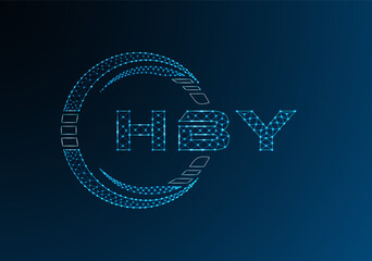 HBY low poly letter logo vector design. HBY lower poly logo design.