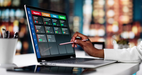 Efficient African-American Woman Using Kanban Board