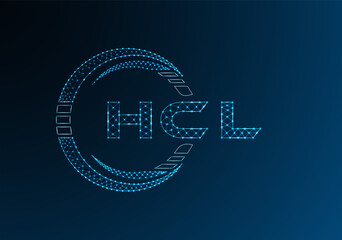 HCL low poly letter logo vector design. HCL lower poly logo design.