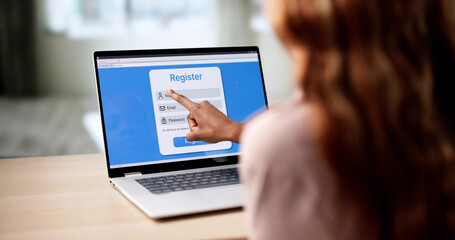 African American Woman Filling Out User Registration