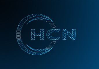 HCN low poly letter logo vector design. HCN lower poly logo design.