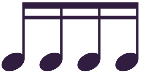 Four Music Notes with Beam