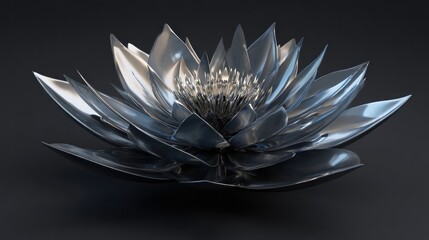 Metallic lotus flower design