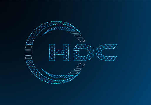HDC low poly letter logo vector design. HDC lower poly logo design.