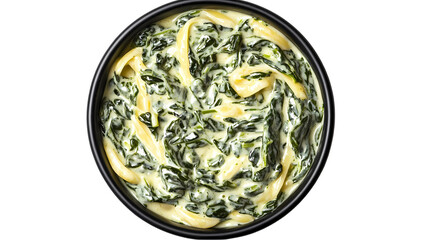 Creamy Spinach Pasta Recipe isolated on transparent background
