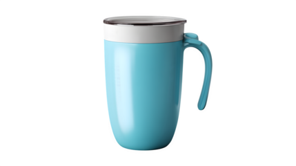 A stylish and reusable coffee mug with a modern and ergonomic design, isolated on Transparent Background.