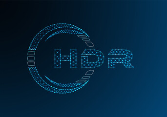 Naklejka premium HDR low poly letter logo vector design. HDR lower poly logo design.