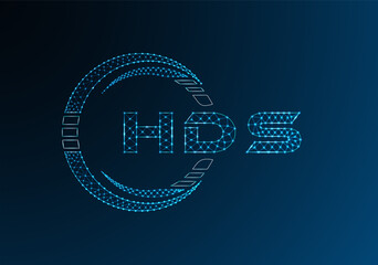 Naklejka premium HDS low poly letter logo vector design. HDS lower poly logo design.