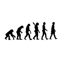 Human evolution silhouette concept. Darwin theory cartoon vector illustration