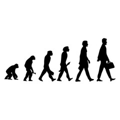 Human evolution silhouette concept. Darwin theory cartoon vector illustration